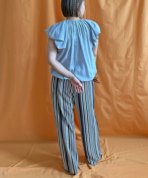 LHELBIE(レルビエ)の「シアーチェックバルーントップス(シャツ/ブラウス・レディース・ブラック/グレイッシュブルー/オフホワイト・M)」の21枚目の写真