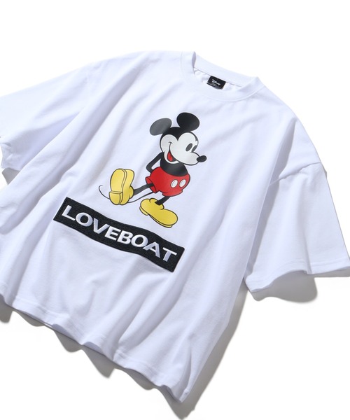 LOVE BOAT(ラブ・ボート)の「【Disney/ディズニー】×【LOVE BOAT/ラブボート】ミッキーロゴ アートワーク 半袖クルーネックTシャツ(Tシャツ/カットソー・メンズ・ホワイト/ブラック・S/M/L)」の4枚目の写真