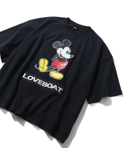 LOVE BOAT(ラブ・ボート)の「【Disney/ディズニー】×【LOVE BOAT/ラブボート】ミッキーロゴ アートワーク 半袖クルーネックTシャツ(Tシャツ/カットソー・メンズ・ホワイト/ブラック・S/M/L)」の7枚目の写真