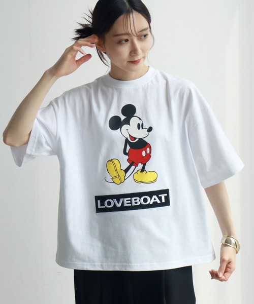 LOVE BOAT(ラブ・ボート)の「【Disney/ディズニー】×【LOVE BOAT/ラブボート】ミッキーロゴ アートワーク 半袖クルーネックTシャツ(Tシャツ/カットソー・メンズ・ホワイト/ブラック・S/M/L)」の16枚目の写真