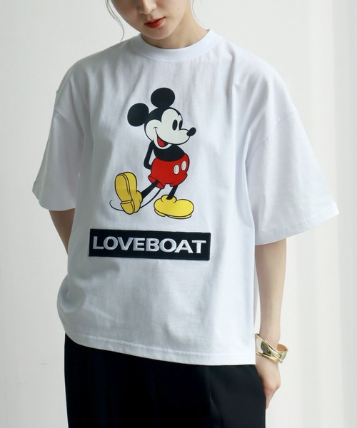 LOVE BOAT(ラブ・ボート)の「【Disney/ディズニー】×【LOVE BOAT/ラブボート】ミッキーロゴ アートワーク 半袖クルーネックTシャツ(Tシャツ/カットソー・メンズ・ホワイト/ブラック・S/M/L)」の17枚目の写真