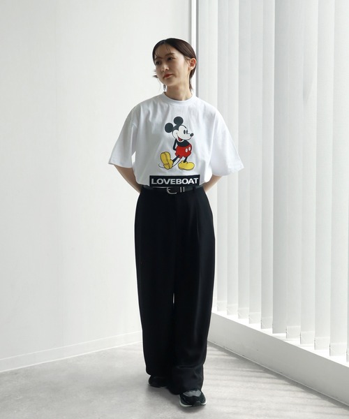 LOVE BOAT(ラブ・ボート)の「【Disney/ディズニー】×【LOVE BOAT/ラブボート】ミッキーロゴ アートワーク 半袖クルーネックTシャツ(Tシャツ/カットソー・メンズ・ホワイト/ブラック・S/M/L)」の19枚目の写真