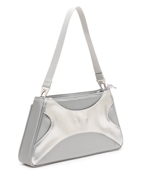 アディダス シルバー キルティング ショルダーバッグ II3393 adidas Women's Lifestyle Puffy Satin Mini Shoulder Bag