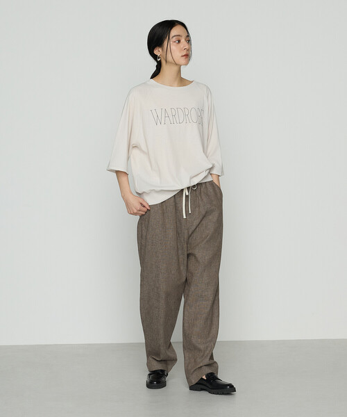 COMME CA（コムサ）の「【2WAY】ヴィンテージ天竺 Tシャツ（Tシャツ/カットソー・レディース・ブラウン/ライトグレー・FREE）」の4枚目の写真