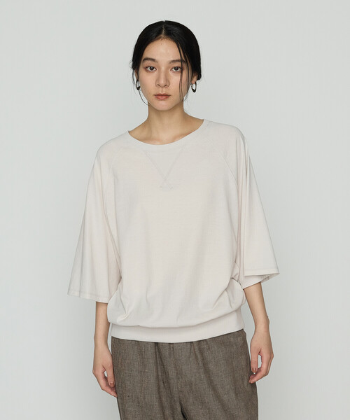 COMME CA（コムサ）の「【2WAY】ヴィンテージ天竺 Tシャツ（Tシャツ/カットソー・レディース・ブラウン/ライトグレー・FREE）」の6枚目の写真