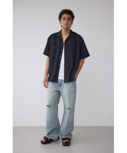 AZUL by moussy(アズールバイマウジー)の「キューバシャツ(シャツ/ブラウス・メンズ・ダークグリーン/ブラック/ライトパープル・MEDIUM/LARGE)」の6枚目の写真