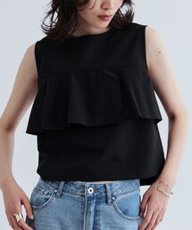 GALLEST | 【セットアップ可能】ストライプサッカーフリルブラウス【洗える/カセット服】(シャツ/ブラウス)