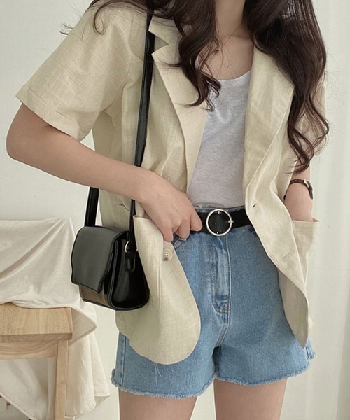 by LEGNA（バイレグナ）の「ウォッシャブルサマーテーラードジャケット（テーラードジャケット・レディース・ブラック/ライトベージュ/ブラウン・MEDIUM/LARGE）」の8枚目の写真