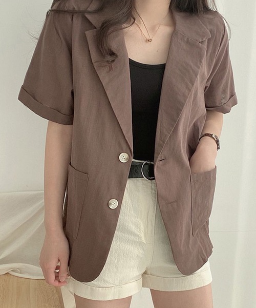 by LEGNA（バイレグナ）の「ウォッシャブルサマーテーラードジャケット（テーラードジャケット・レディース・ブラック/ライトベージュ/ブラウン・MEDIUM/LARGE）」の11枚目の写真