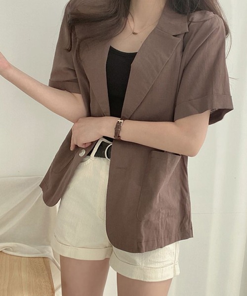 by LEGNA（バイレグナ）の「ウォッシャブルサマーテーラードジャケット（テーラードジャケット・レディース・ブラック/ライトベージュ/ブラウン・MEDIUM/LARGE）」の13枚目の写真