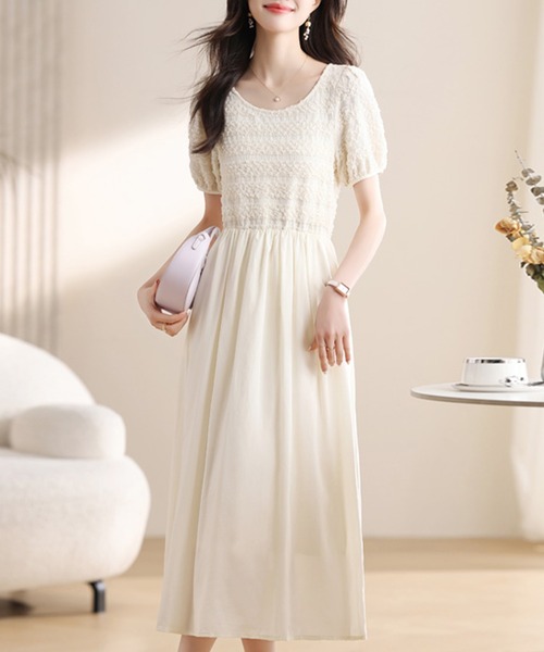 【美品】半額！Doux Avenir  パフスリーブワンピース 美品】半額！Doux Avenir パフスリーブワンピース