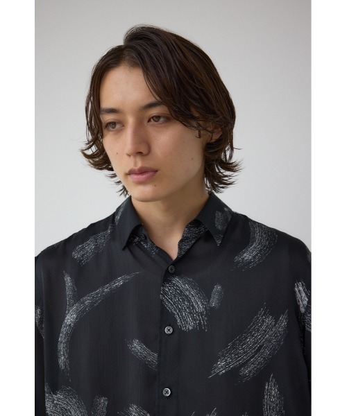 AZUL by moussy(アズールバイマウジー)の「シルキードッツ総柄シャツ 半袖 春服 夏服 秋服(シャツ/ブラウス・メンズ・ブラック系その他/グレー系その他・MEDIUM/LARGE)」の3枚目の写真