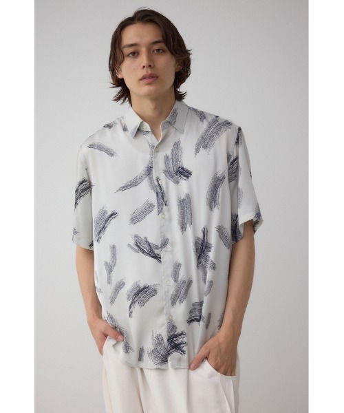 AZUL by moussy(アズールバイマウジー)の「シルキードッツ総柄シャツ 半袖 春服 夏服 秋服(シャツ/ブラウス・メンズ・ブラック系その他/グレー系その他・MEDIUM/LARGE)」の13枚目の写真