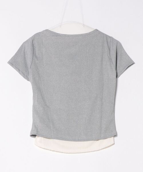 almo(アルモ)の「バイカラーレイヤード風半袖トップス / カットソー(BQ)(Tシャツ/カットソー・レディース・アイボリー/グレー/ブルー/ブラック・FREE)」の5枚目の写真