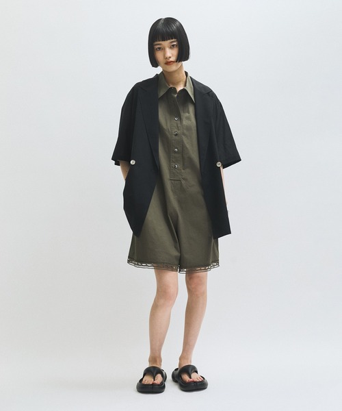 ADAM ET ROPE'（アダムエロペ）の「シアージャケット（テーラードジャケット・レディース・ブラック/ベージュ・38/36）」の9枚目の写真