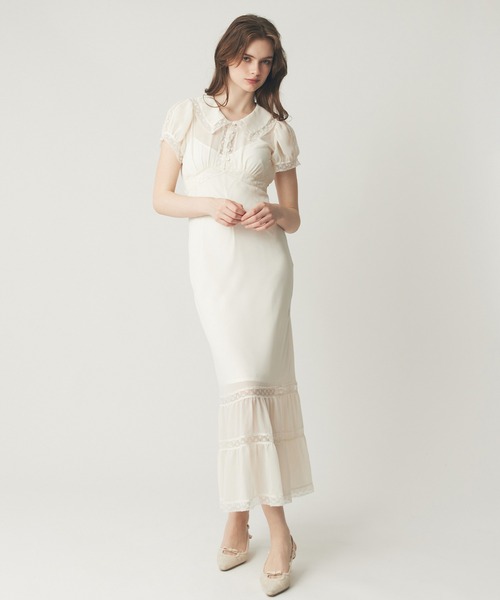 DEICY シフォンレースカラーワンピース 3色 シフォンレースカラーワンピース（ワンピース）｜DEICY