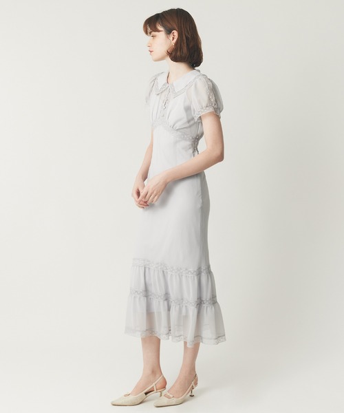 DEICY（デイシー）の「シフォンレースカラーワンピース（ワンピース・レディース・ライトブルー/ベビーピンク/アイボリー・00/FREE）」の13枚目の写真