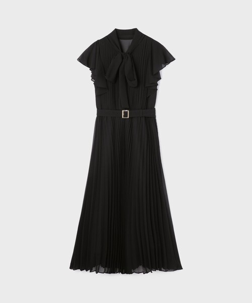 GRACE CONTINENTAL（グレースコンチネンタル）の「ボウタイプリーツドレス（ワンピース・レディース・ベージュ/ブラック/ブルー・38/36）」の4枚目の写真