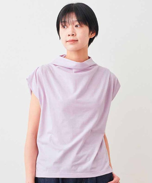 Live in comfort（リブインコンフォート）の「リブ　イン　コンフォート　接触冷感素材のゆるネックトップス（Tシャツ/カットソー・レディース・チャコールグレー/ラベンダー/ホワイト・S/M/L/LL/3L/4L）」の3枚目の写真
