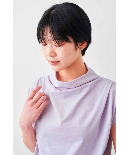 Live in comfort（リブインコンフォート）の「リブ　イン　コンフォート　接触冷感素材のゆるネックトップス（Tシャツ/カットソー・レディース・チャコールグレー/ラベンダー/ホワイト・S/M/L/LL/3L/4L）」の11枚目の写真