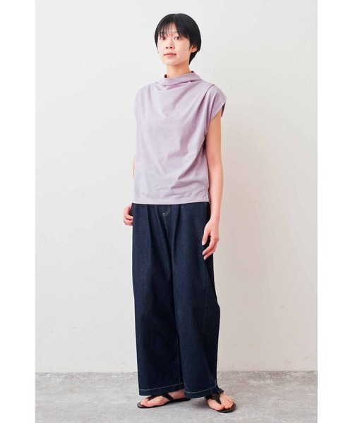 Live in comfort（リブインコンフォート）の「リブ　イン　コンフォート　接触冷感素材のゆるネックトップス（Tシャツ/カットソー・レディース・チャコールグレー/ラベンダー/ホワイト・S/M/L/LL/3L/4L）」の8枚目の写真