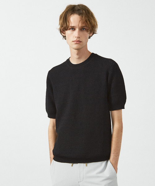 ABAHOUSE(アバハウス)の「フルニードル メッシュニットTシャツ(Tシャツ/カットソー・メンズ・カーキ/ブラック/レッド/ホワイト/ブルー・46/48/44)」の2枚目の写真