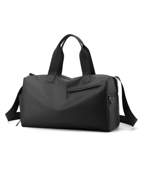 美品　即配送　ボストンバッグ セール】外ポケットボストンバッグ フラップダブルポケットの