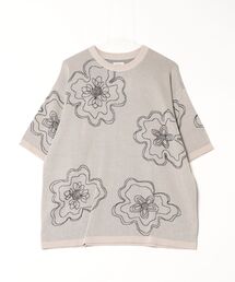 BEAVER | B omnivore/ビーオムニボー  RNフラワー総柄JQD クルーネックS/S(Tシャツ/カットソー)