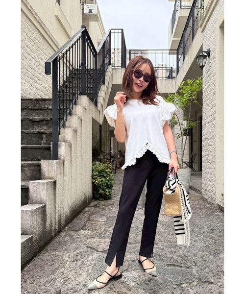 tシャツ チューリップフリルTOPS レディース セール】チューリップフリルTOPS（Tシャツ/カットソー）｜M y u