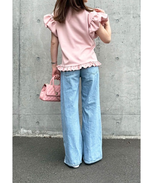tシャツ チューリップフリルTOPS レディース セール】チューリップフリルTOPS（Tシャツ/カットソー）｜M y u