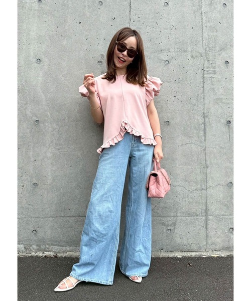 tシャツ チューリップフリルTOPS レディース セール】チューリップフリルTOPS（Tシャツ/カットソー）｜M y u