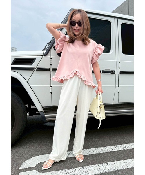 tシャツ チューリップフリルTOPS レディース セール】チューリップフリルTOPS（Tシャツ/カットソー）｜M y u