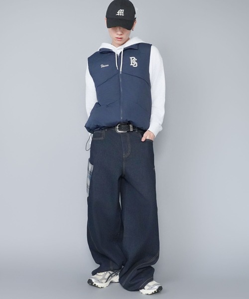 SPINNS（スピンズ）の「バルーンデニムパンツ/チェック/カーブ・バレルシルエット（デニムパンツ・メンズ・ネイビー系1/ネイビー系/ブラック×レッド・L/M）」の13枚目の写真