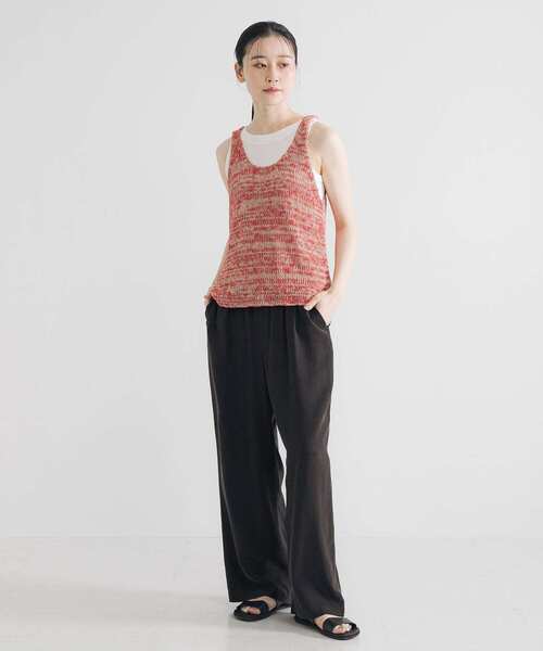 URBAN RESEARCH（アーバンリサーチ）の「リネン混ノースリーブニット（ニット/セーター・レディース・ブラック/グレー系その他/レッド・FREE）」の17枚目の写真