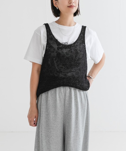 URBAN RESEARCH（アーバンリサーチ）の「リネン混ノースリーブニット（ニット/セーター・レディース・ブラック/グレー系その他/レッド・FREE）」の21枚目の写真