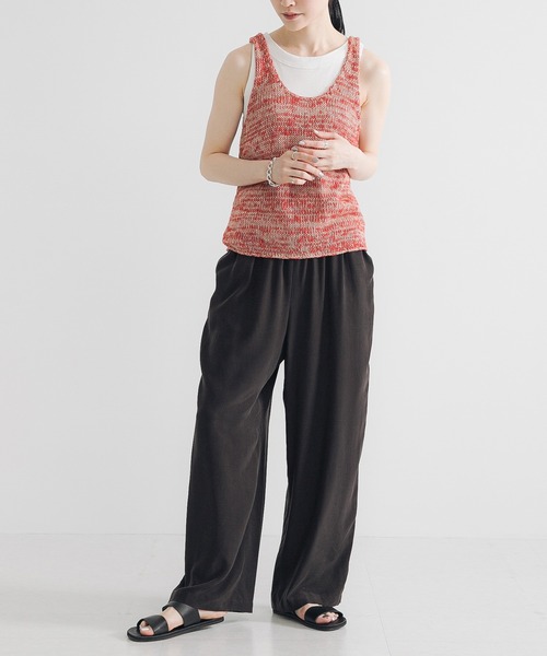 URBAN RESEARCH（アーバンリサーチ）の「リネン混ノースリーブニット（ニット/セーター・レディース・ブラック/グレー系その他/レッド・FREE）」の9枚目の写真