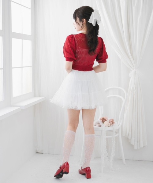 DearMyLoveRose(ディアマイラブローズ)の「チュールフリルバレリーナスカート【大きいサイズ有り】(スカート・レディース・グレー/ブラック/ホワイト・3L/LL/LARGE/MEDIUM)」の5枚目の写真