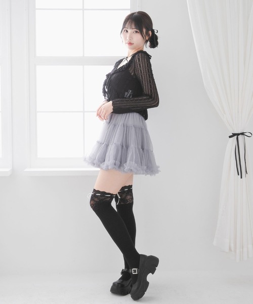 DearMyLoveRose(ディアマイラブローズ)の「チュールフリルバレリーナスカート【大きいサイズ有り】(スカート・レディース・グレー/ブラック/ホワイト・3L/LL/LARGE/MEDIUM)」の11枚目の写真