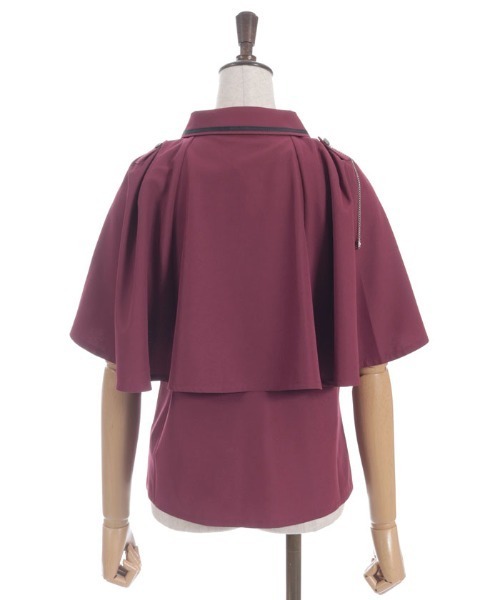 axes femme（アクシーズファム）の「連釦×チェーン付きケープブラウス（シャツ/ブラウス・レディース・ネイビー/キナリ/レッド・FREE）」の13枚目の写真