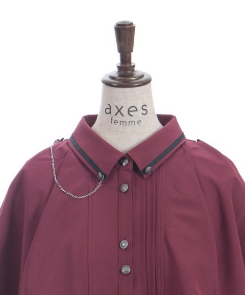 axes femme（アクシーズファム）の「連釦×チェーン付きケープブラウス（シャツ/ブラウス・レディース・ネイビー/キナリ/レッド・FREE）」の14枚目の写真