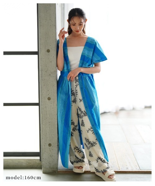 Sawa a la mode(サワアラモード)の「マルチストライプドルマンワンピース(ワンピース・レディース・ブルー・FREE)」の17枚目の写真