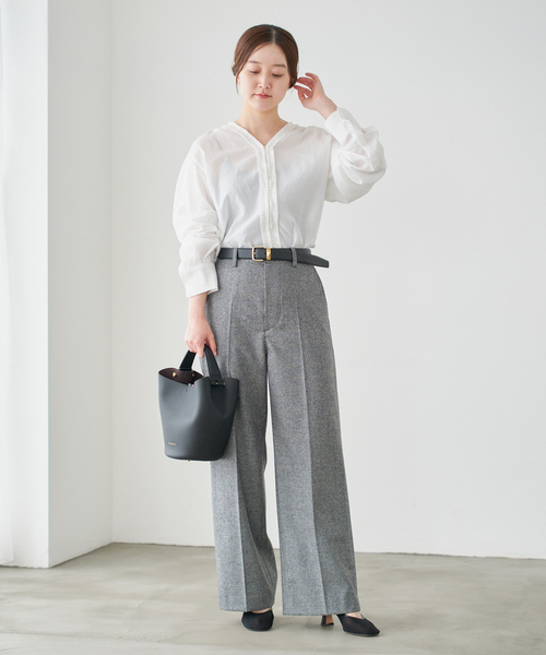 IENA タックフリルブラウス　ブラック セール】《追加》タックフリルブラウス（シャツ/ブラウス）｜IENA