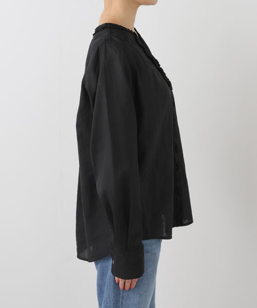 試着のみ新品 IENA イエナ タックフリルブラウス シャツ ブラック セール】《追加》タックフリルブラウス（シャツ/ブラウス）｜IENA