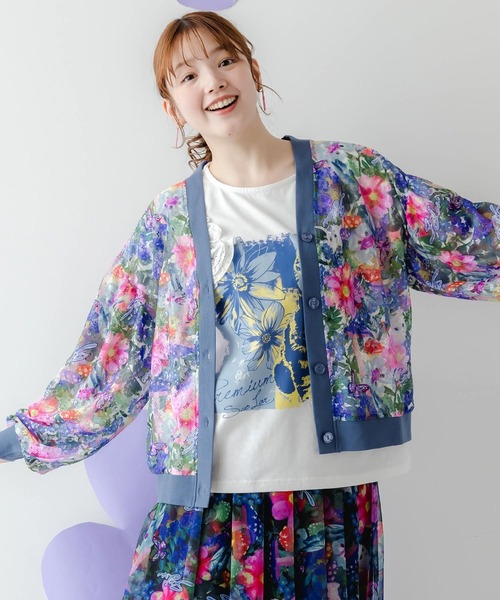 ScoLar（スカラー）の「152609：ネコ柄麻混ニット 2WAY