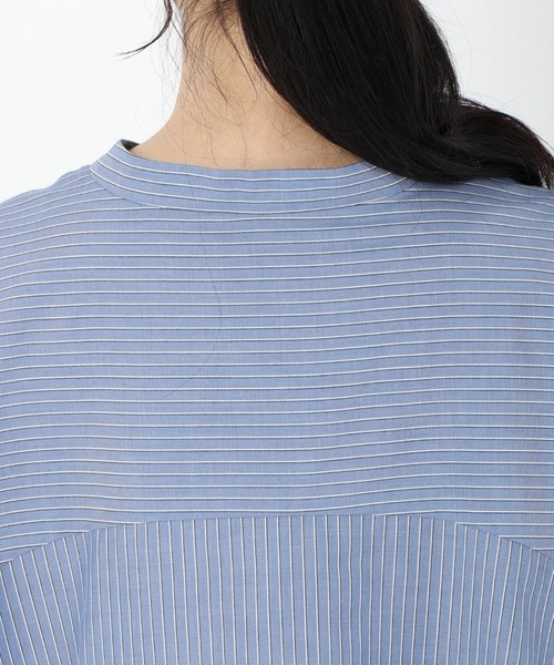 STRAWBERRY-FIELDS（ストロベリーフィールズ）の「TCブロードストライプ_フレンチスリーブストライプシャツ（シャツ/ブラウス・レディース・ストライプ/ホワイト系その他/イエロー系その他・2）」の8枚目の写真