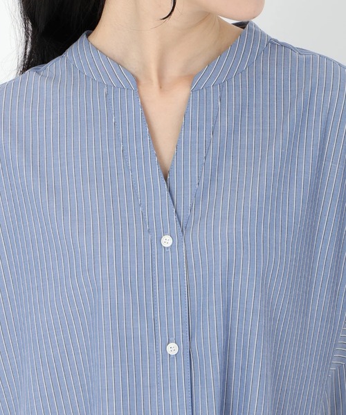 STRAWBERRY-FIELDS（ストロベリーフィールズ）の「TCブロードストライプ_フレンチスリーブストライプシャツ（シャツ/ブラウス・レディース・ストライプ/ホワイト系その他/イエロー系その他・2）」の7枚目の写真