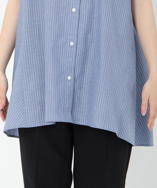 STRAWBERRY-FIELDS（ストロベリーフィールズ）の「TCブロードストライプ_フレンチスリーブストライプシャツ（シャツ/ブラウス・レディース・ストライプ/ホワイト系その他/イエロー系その他・2）」の10枚目の写真