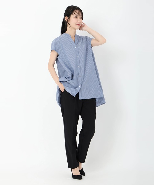 STRAWBERRY-FIELDS（ストロベリーフィールズ）の「TCブロードストライプ_フレンチスリーブストライプシャツ（シャツ/ブラウス・レディース・ストライプ/ホワイト系その他/イエロー系その他・2）」の11枚目の写真