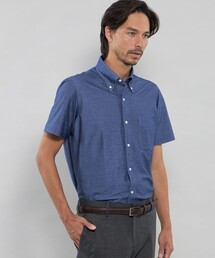 新品 マッキントッシュロンドン 半袖シャツ デニム ネイビー 伸縮性 XL 春夏 FLEX JERSEY】ハニカムメッシュジャージー半袖シャツ