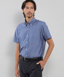 マッキントッシュロンドン 38 M 半袖 五部袖 コットン シャツ ブラウス 青 ICE COTTON 半袖ボタンダウンシャツ(トップス)｜MACKINTOSH
